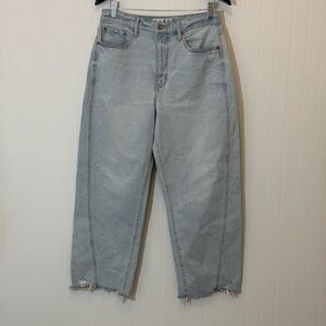 Daze denim westward barrel leg high rise crop